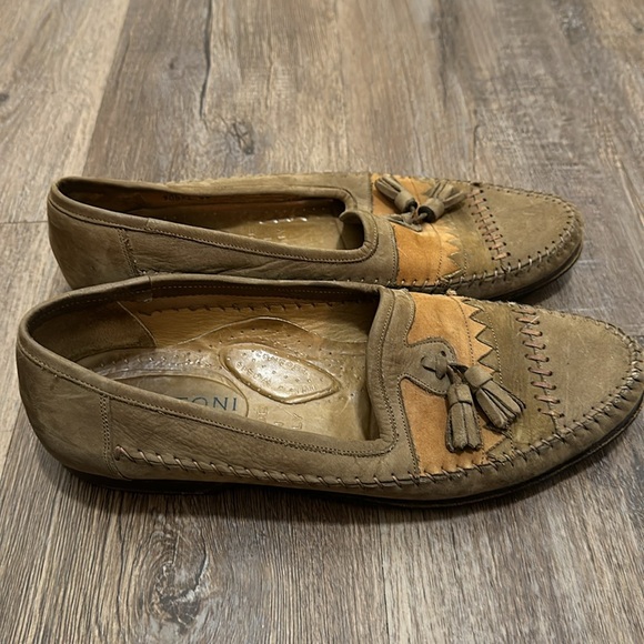 Santoni Leather Moccasin Tassle Loafers Made in Italy size 9.5 - Picture 4 of 6